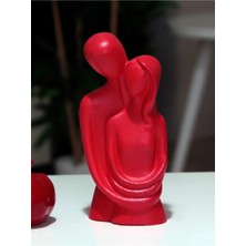 Bernami Kdekoratif Pinterest Sarılan Çift Biblo 19 cm Kırmızı