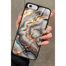 Snacase Apple iPhone 6 Plus Uyumlu Beyaz&altın Mermer Tasarımlı Parlak Silikon Kılıf