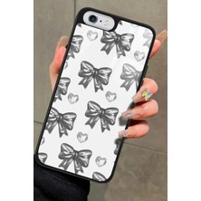 Snacase Apple iPhone 6s Plus Uyumlu Gri Kurdele Tasarımlı Parlak Silikon Kılıf