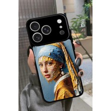 Snacase Apple iPhone 17 Pro Max Uyumlu Inci Küpeli Kız Tablo Tasarımlı Parlak Silikon Kılıf