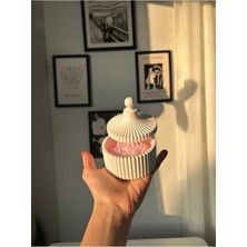 Bernami Mevlüt Pinterest Beton Çizgili Kapaklı Dekor & Şakayık Mum Nişan Mevlüt Hediyelik 10 Adet - Etiket Süsleme Mümkündür