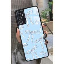 Snacase  Samsung Galaxy M52 Uyumlu Beyaz Kurdele Tasarımlı Parlak Silikon Kılıf