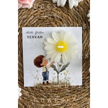 Bernami Kdekoratif Pinterest 10 Adet Özel Tasarlanmış Kart ve Papatya Mum. Bebek Doğum, Babyshower, Doğum Günü, Hediyelik