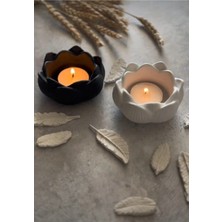 Bernami Mevlüt Pinterest 2 Li Siyah Beyaz Lotus Mumluk Dekoratif Obje Süs Eşyası Biblo Hediyelik