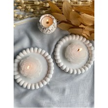 Bernami Mevlüt Pinterest 2'li Şakayık Mum ve Buble 2'li Dekoratif Tabak