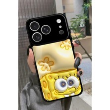 Snacase Apple iPhone 17 Pro Max Uyumlu Sunger Bob Tasarımlı Parlak Silikon Kılıf