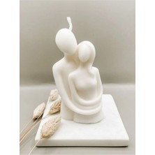 Bernami Kdekoratif Pinterest Sarılan Çift Figürlü Vanilya Kokulu Dekoratif Mum (Handmade Decorative Candle)