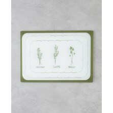 Feyza Design Şeffaf Cam Kesme Tahtası 25X35 Cm, Yeşil-Beyaz, Şık ve Kullanışlı