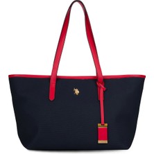 U.S. Polo Assn. Lacivert-A.kırmızı Kadın Omuz Çantası Vegan Süet Malzeme ile Şık Tasarım US26272
