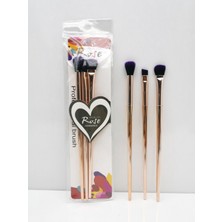 Özgürce Rose 3'lü Far ve Karıştırma Fırçası Seti, Şık ve Kullanışlı Güzellik Aksesuarı