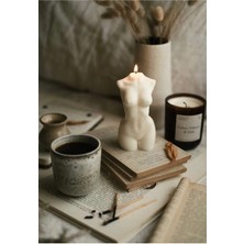 Bernami Şamdan Pinterest Beyaz Kokulu Magic Kadın Biblo Desenli Vücut Mum 9cm x 5cm