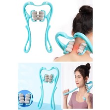 Macgon Mavi Boyun Bacak Ayak Bel Masaj Aleti Çok Fonksiyonlu Manuel Altı Tekerlekli