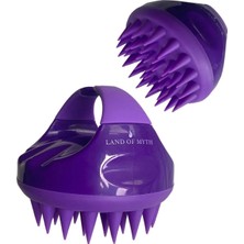 Macgon Yeni Yumuşak Silikon Dişli Saç Derisi Masaj Şampuan Duş Fırçası (Mor)