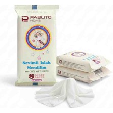 Pablito Mini Boy Sevimli Islak Cep Mendili 8 x 8= 64 Ad PBT-574