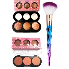 Özgürce 3'lü Mat Allık ve Fırça Seti, Doğal ve Şık Görünüm Için