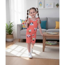 Buufuu Yazlık Dijital Baskılı Askılı Kız Çocuk Tulum Elbise