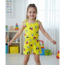 Buufuu Yazlık Dijital Baskılı Askılı Kız Çocuk Tulum Elbise