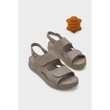 Capone Outfitters Ember Cırtlı Deri Konfor Anatomik Kadın Sandalet
