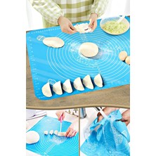 Feyza Design Iki Parça Silikon Hamur Açma Matı Seti, Ölçekli ve Kaydırmaz, Büyük ve Orta Boy