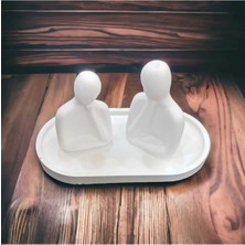 Bernami Dekoratif Pinterest Dekoratif 2 Kişilik Heykel Obje Biblo Aile ve Yatay Sunum Tepsisi