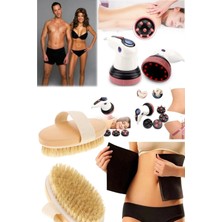 Macgon G5 Etkili Ekonomik Set Profesyonel 3'lü Masaj Aleti G5 Tüm Vücut Bel Kemeri & At Kılı Fırça Selülit