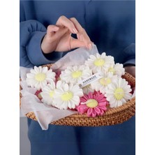Bernami Kdekoratif Pinterest Hediyelik Mum Papatya / 10 Adet Süslemeye Hazır / Nişan-Kına-Babyshower-Düğün