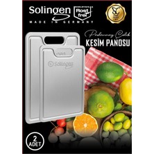 Feyza Design Paslanmaz Çelik Kesim Tahtası Çift Seti, Sağlam ve Şık Tasarım