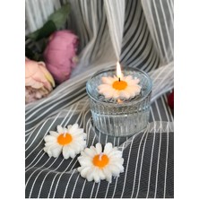 Bernami Şamdan Pinterest Papatya Suda Yüzen 3’lü Set Mum Papatyalı Mum