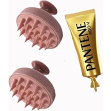 Macgon Saç Yıkama Tarağı, Saç Masaj Tarağı, Duş Tarağı, Pantene Ampul Superfood (2 Adet Pembe Tarak)