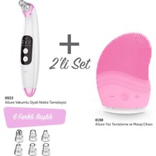 Macgon Yüz Bakım Seti - 0522 Siyah Nokta Temizleyici + 0158 Masaj Cihazı - Pembe