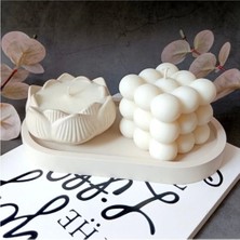 Bernami Şamdan Pinterest Beyaz Stant Bubble Kokulu Mum ve Gül Mum Seti