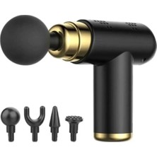 Macgon Siyah Darbeli Titreşimli Şarjlı Sporcu Masaj Tabancası Masaj Aleti Kas Egzersiz