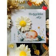 Bernami Şamdan Pinterest 25 Adet Özel Tasarlanmış Kart ve Papatya Mum. Bebek Doğum, Babyshower, Doğum Günü, Hediyelik