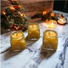 Bernami Şamdan Pinterest 3'lü Özel El Yapımı Mini Boy Vanilya Kokulu Mum