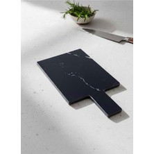 Feyza Design Şık Mermer Mutfak Kesme ve Sunum Tahtası, Saplı Tasarım