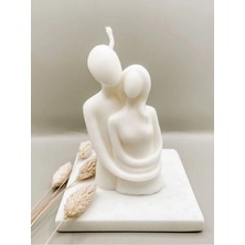 Bernami Dekoratif Pinterest Sarılan Çift Figürlü Vanilya Kokulu Dekoratif Mum (Handmade Decorative Candle)