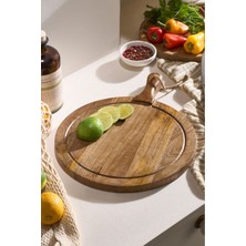 Feyza Design Oval Kesme ve Sunum Tahtası, 36 Cm, Şık ve Dayanıklı Tasarım