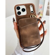 Kılıf House Iphone Uyumlu Fermuarlı Çantalı Deri Cüzdanlı Kılıf