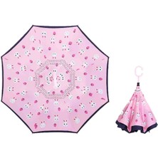 Ay Ege Çocuk Şemsiye Ters Şemsiye Tavşan Çilek