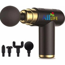 Macgon Siyah Darbeli Titreşimli Şarjlı Sporcu Masaj Tabancası Masaj Aleti Kas Rahatlatıcı Egzersiz