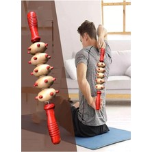 Macgon Ahşap Selülit Döner Masaj Sopası Rulosu Merdanesi Çubuğu Refleksoloji El Ayak Masaj Terapi Aleti