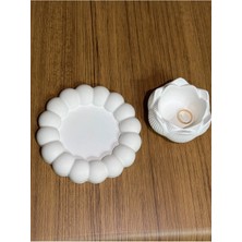 Bernami Şamdan Pinterest 2’li Biblo Taş Tozu Lotus Çiçeği ve Çiçek Tepsi Seti - Şık ve Zarif Tasarım