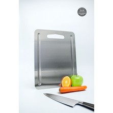 Feyza Design Paslanmaz Çelik Kesme Tahtası, 23X30 Cm, Dayanıklı ve Hijyenik Kullanım