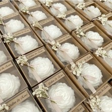 Bernami Dekoratif Pinterest 15 Adet Kraft Kutuda Şakayık Hediyelik Mum, Nişan, Kına, Söz, Sünnet, Doğum Günü