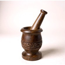 Feyza Design El Oyması Gül Ağacı Havan ve Tokmağı, Ahşap Baharat ve Kuruyemiş Öğütücü