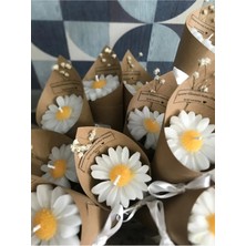Bernami Şamdan Pinterest 15 Adet Papatya Kokulu Buket Mumler, Düğün, Nişan, Söz, Kadınlar ve Anneler Günü Hediyesi