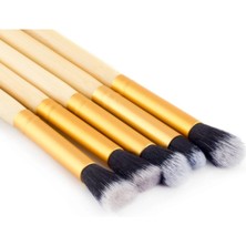 Özgürce Profesyonel Bambu Saplı 5'li Makyaj Fırçası Seti, Doğal ve Şık Tasarım