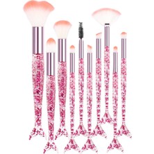 Özgürce Parlak Simli Balık Fırça Seti, 10'lu Çantalı, Güzel ve Kullanışlı