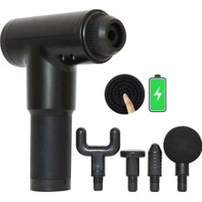 Macgon Masaj Tabancası Sporcu Masaj Aleti 4 Başlıklı Şarjlı Titreş Sporcu Masaj Tabancası