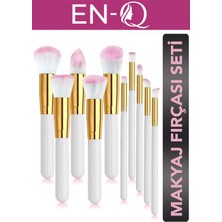 Özgürce Profesyonel 10'lu Makyaj Fırça Seti Beyaz Saplı, Allık, Pudra, Far, Kapatıcı